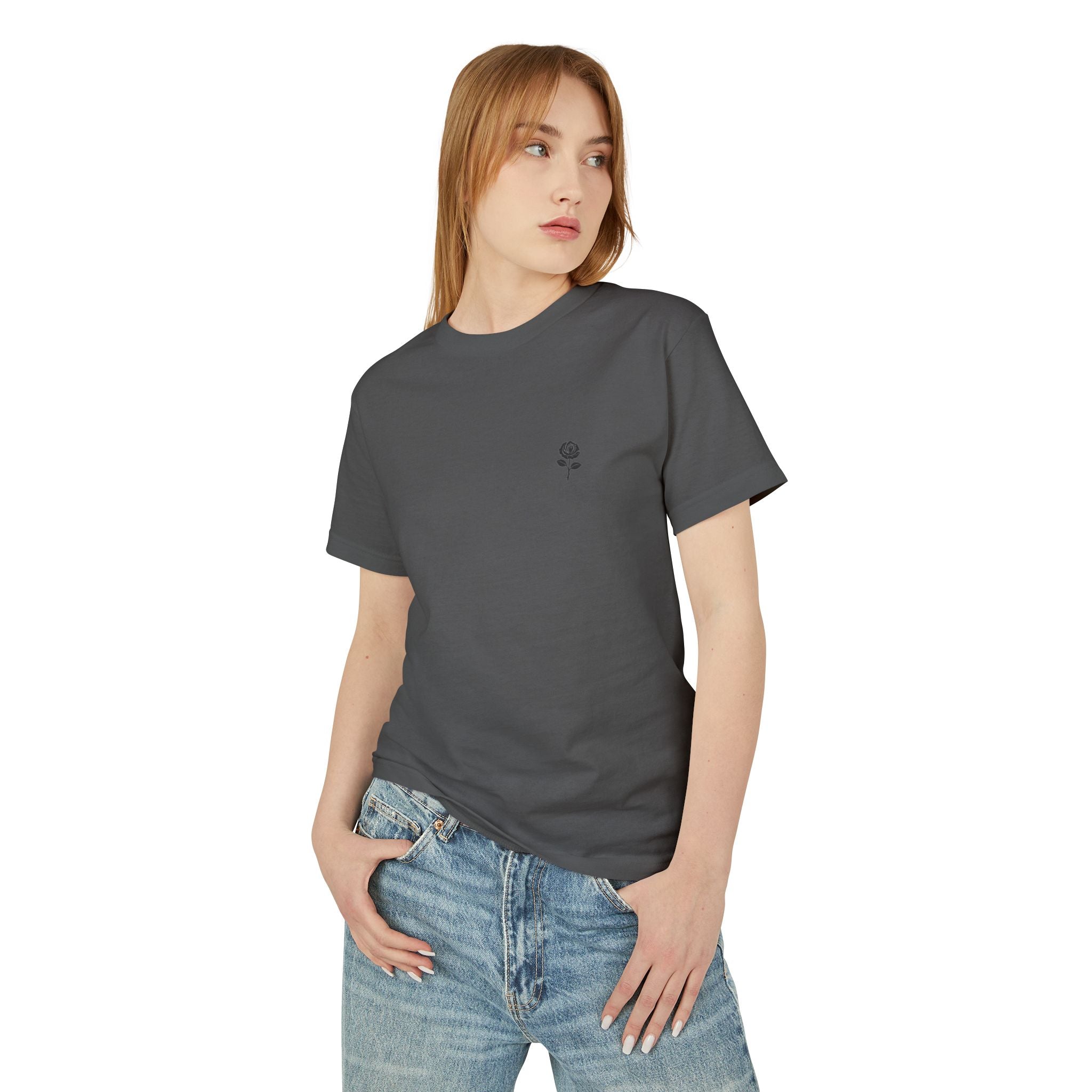 Unisex Heavyweight Cotton Rose T-shirt | Tshirt Infane