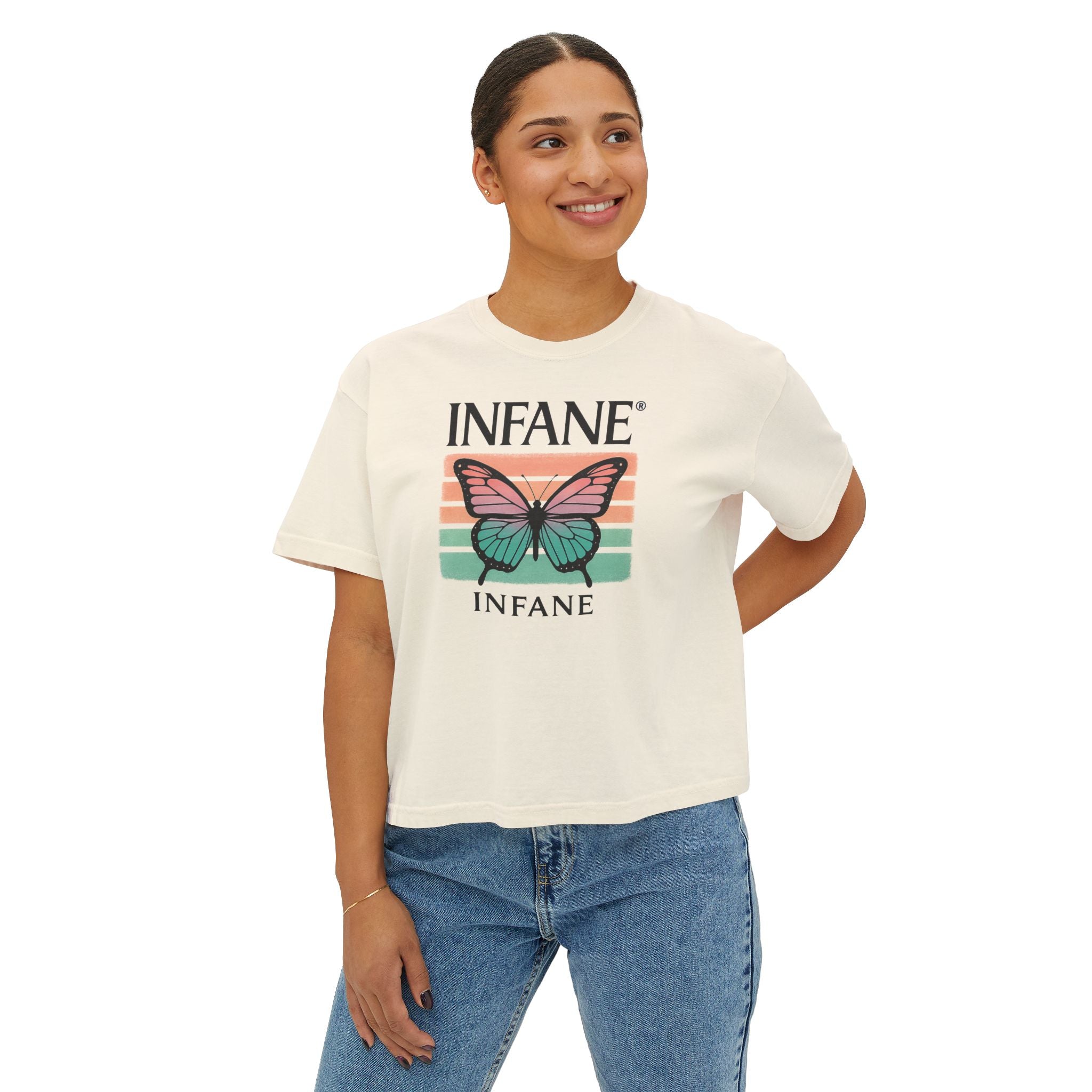 Infane Women's Boxy Tshirt - Butterfly