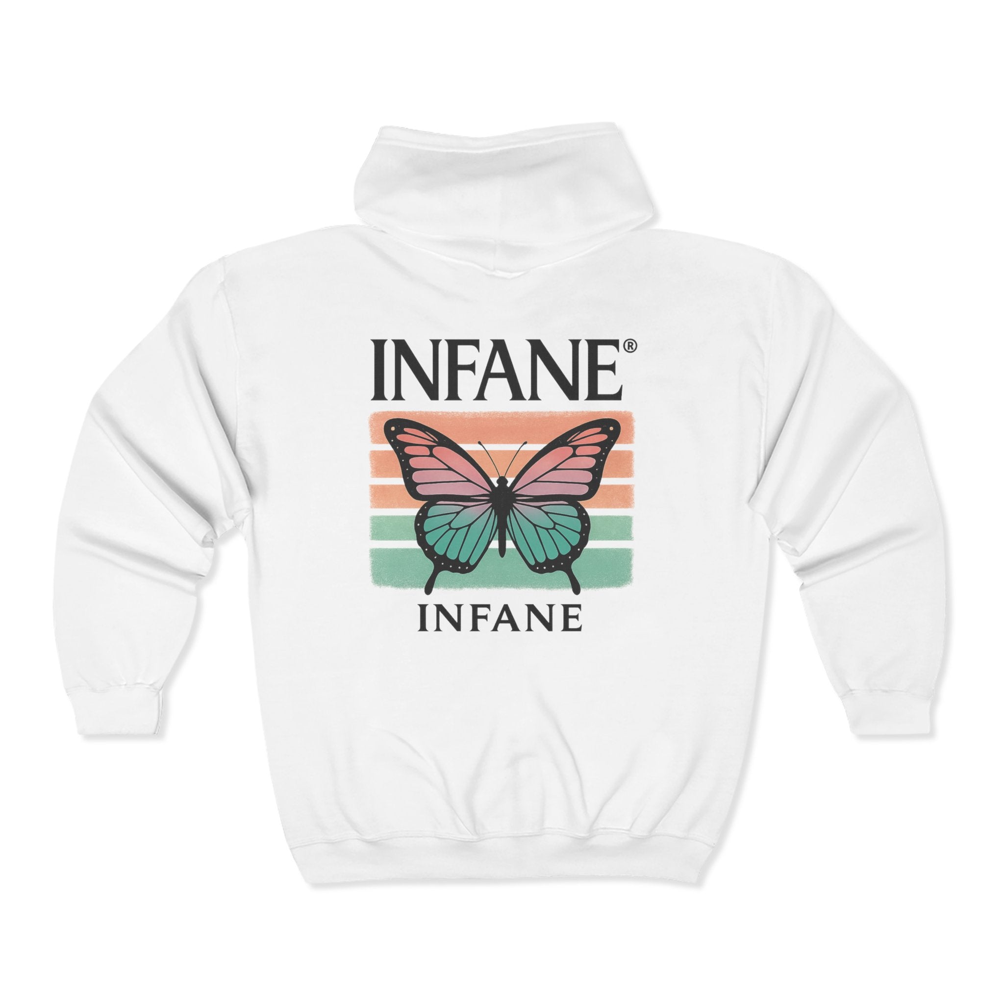 Butterfly Design Unisex Zip-Up Hoodie - Eu