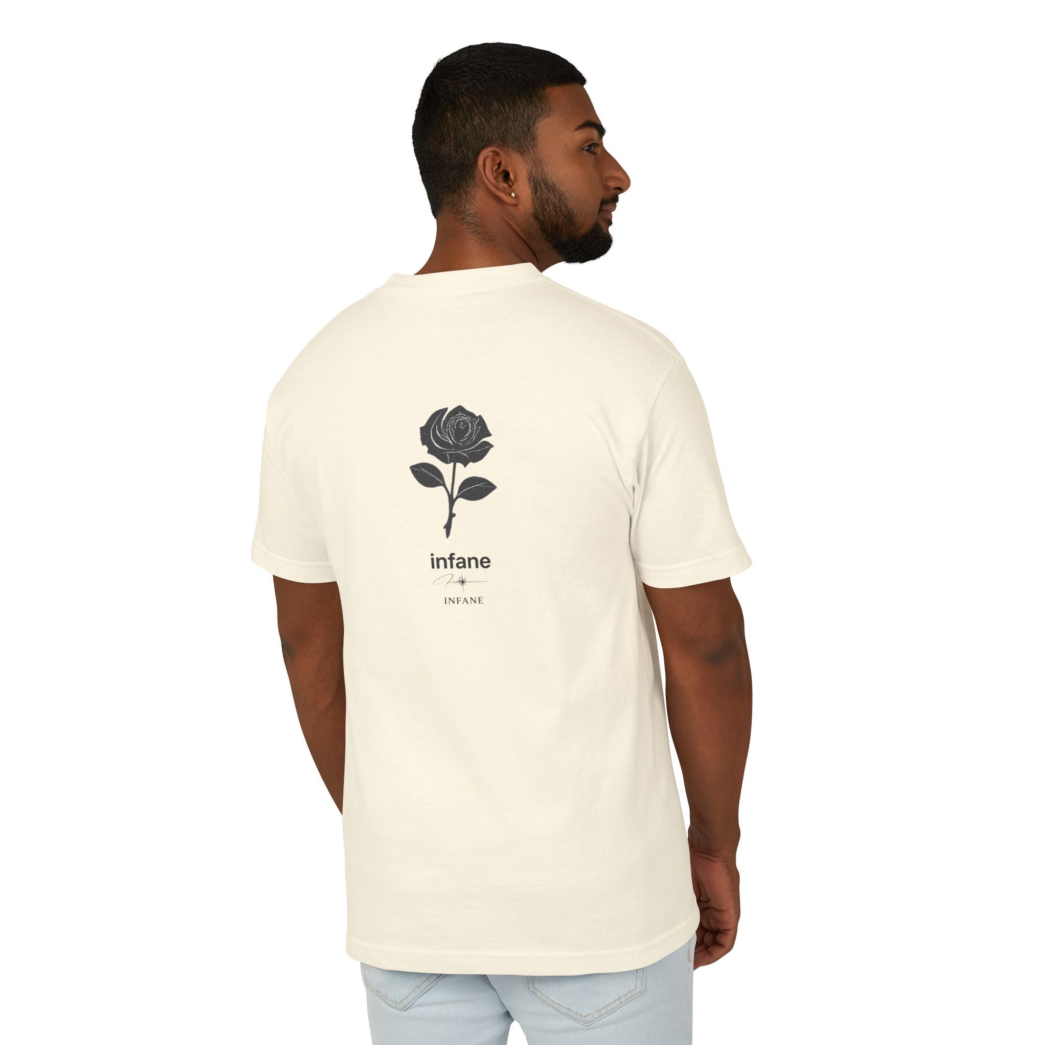 Unisex Heavyweight Cotton Rose T-shirt | Tshirt Infane