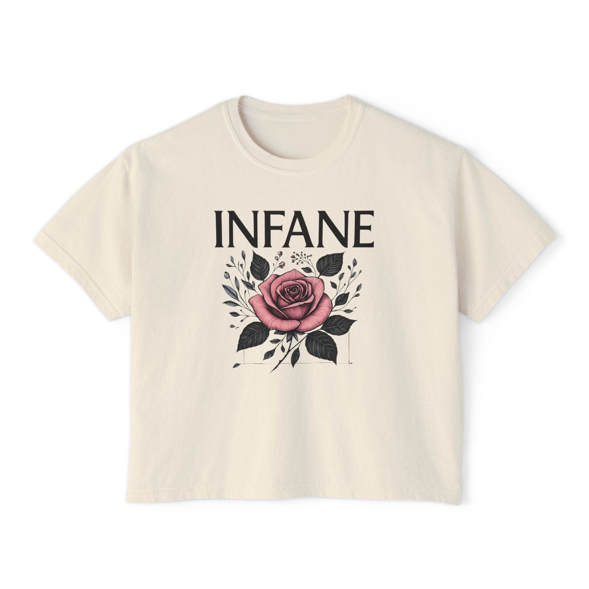 Boxy T w Floral Rosey