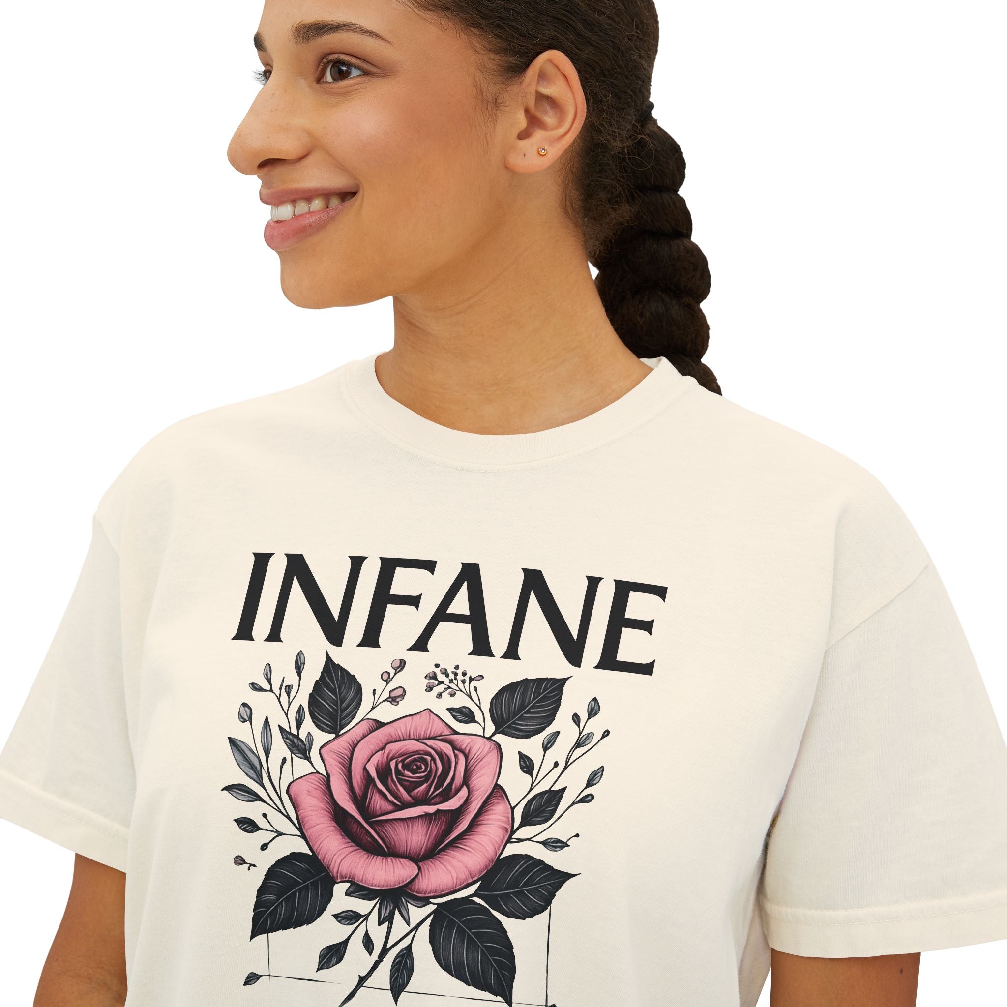 Boxy T w Floral Rosey