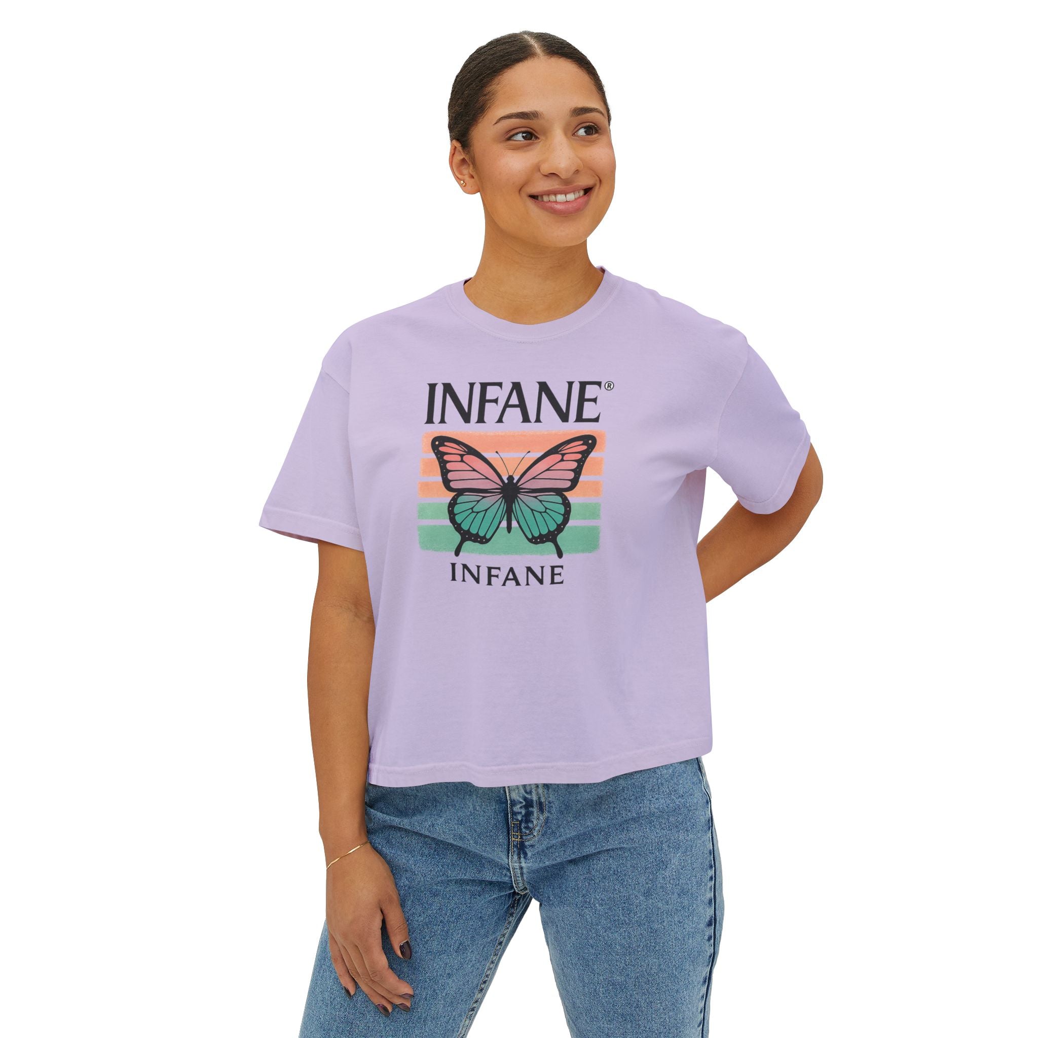 Infane Women's Boxy Tshirt - Butterfly