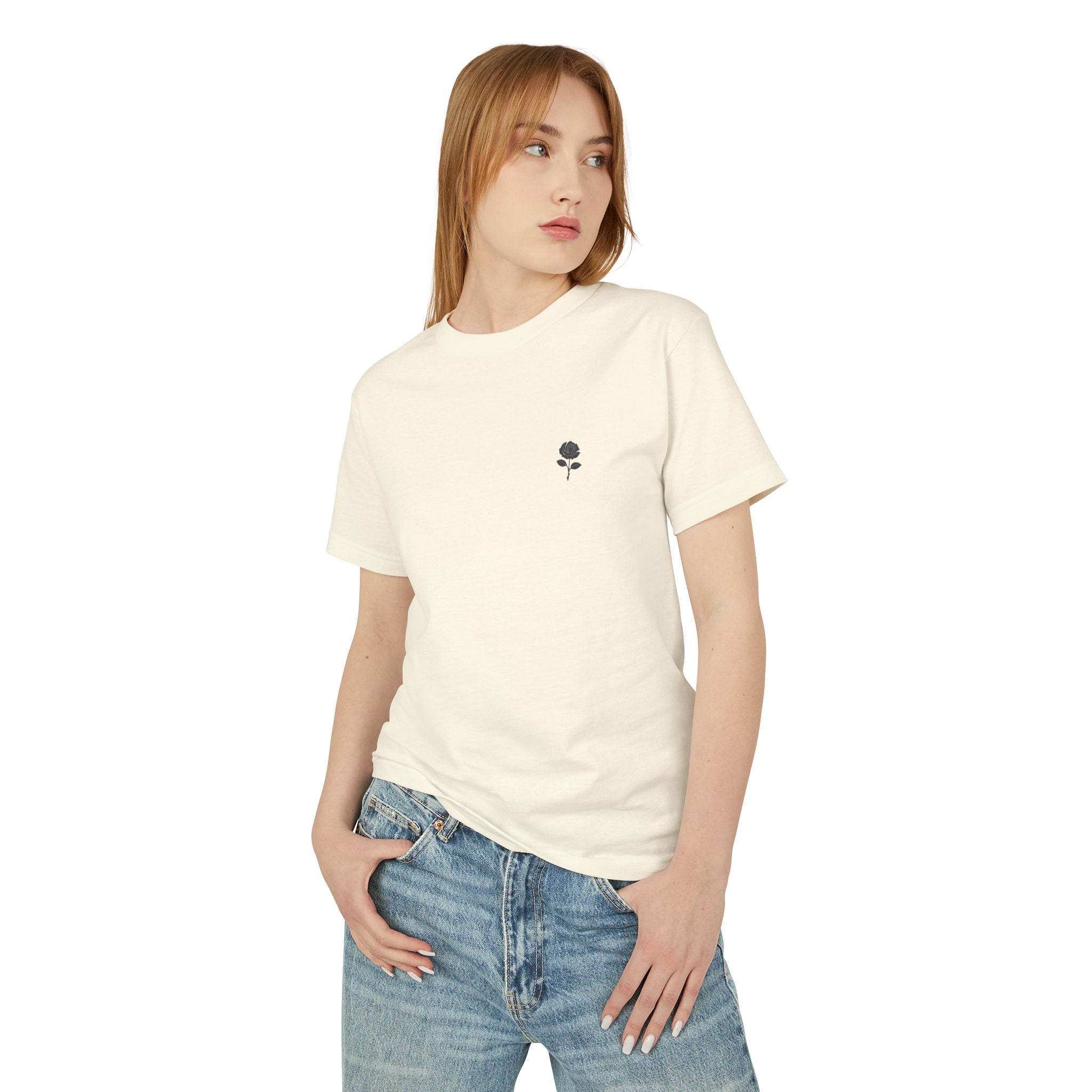 Unisex Heavyweight Cotton Rose T-shirt | Tshirt Infane
