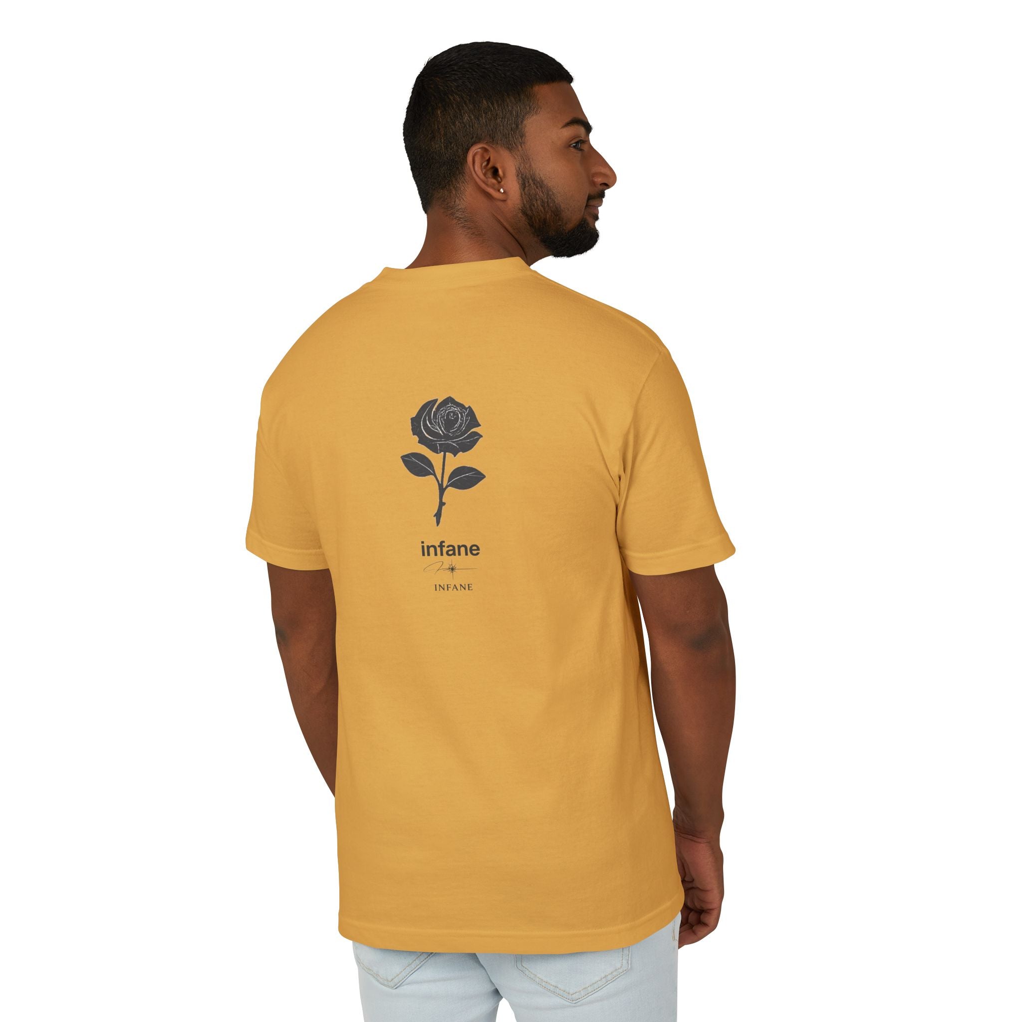Unisex Heavyweight Cotton Rose T-shirt | Tshirt Infane