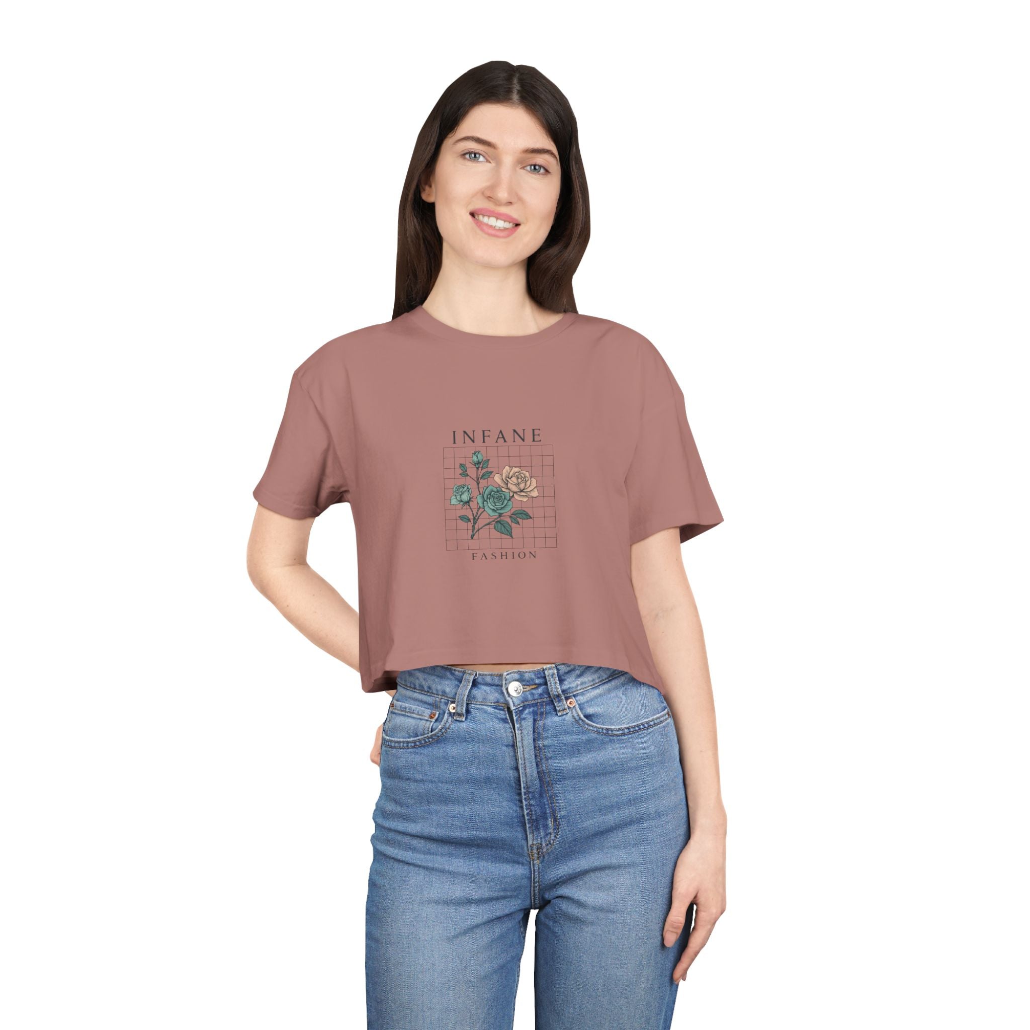 Floral Vibes Women's Crop Tee Infane