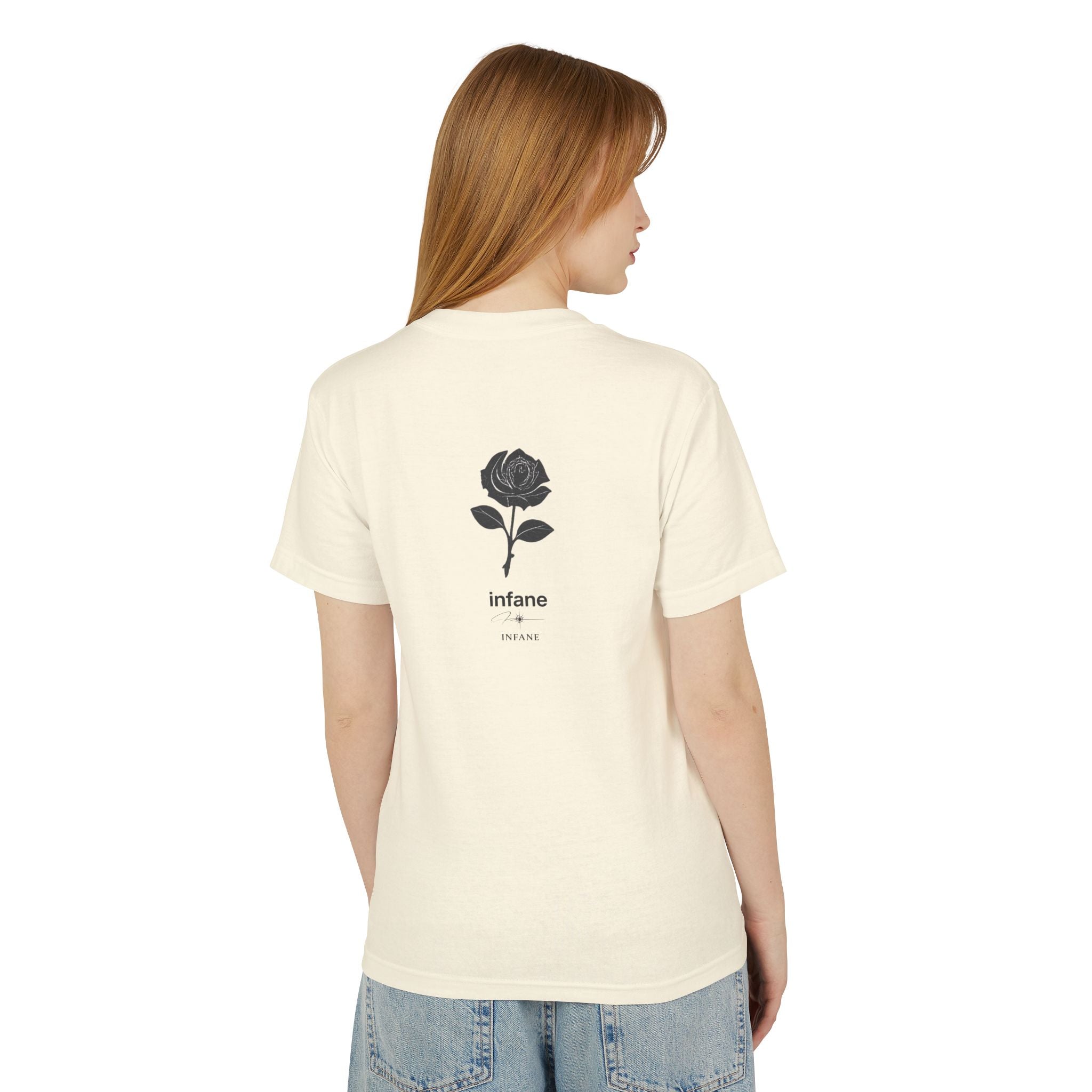 Unisex Heavyweight Cotton Rose T-shirt | Tshirt Infane