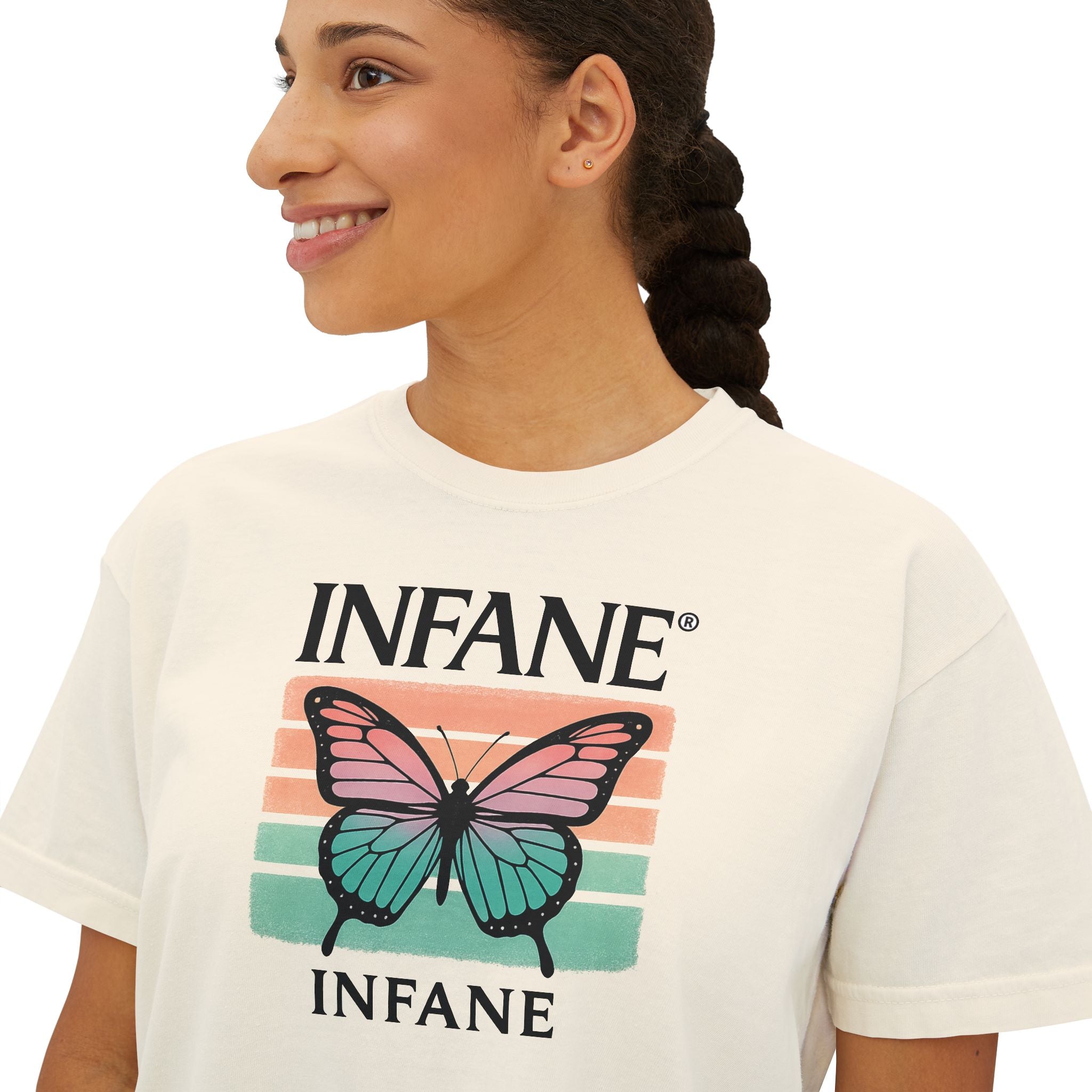 Infane Women's Boxy Tshirt - Butterfly