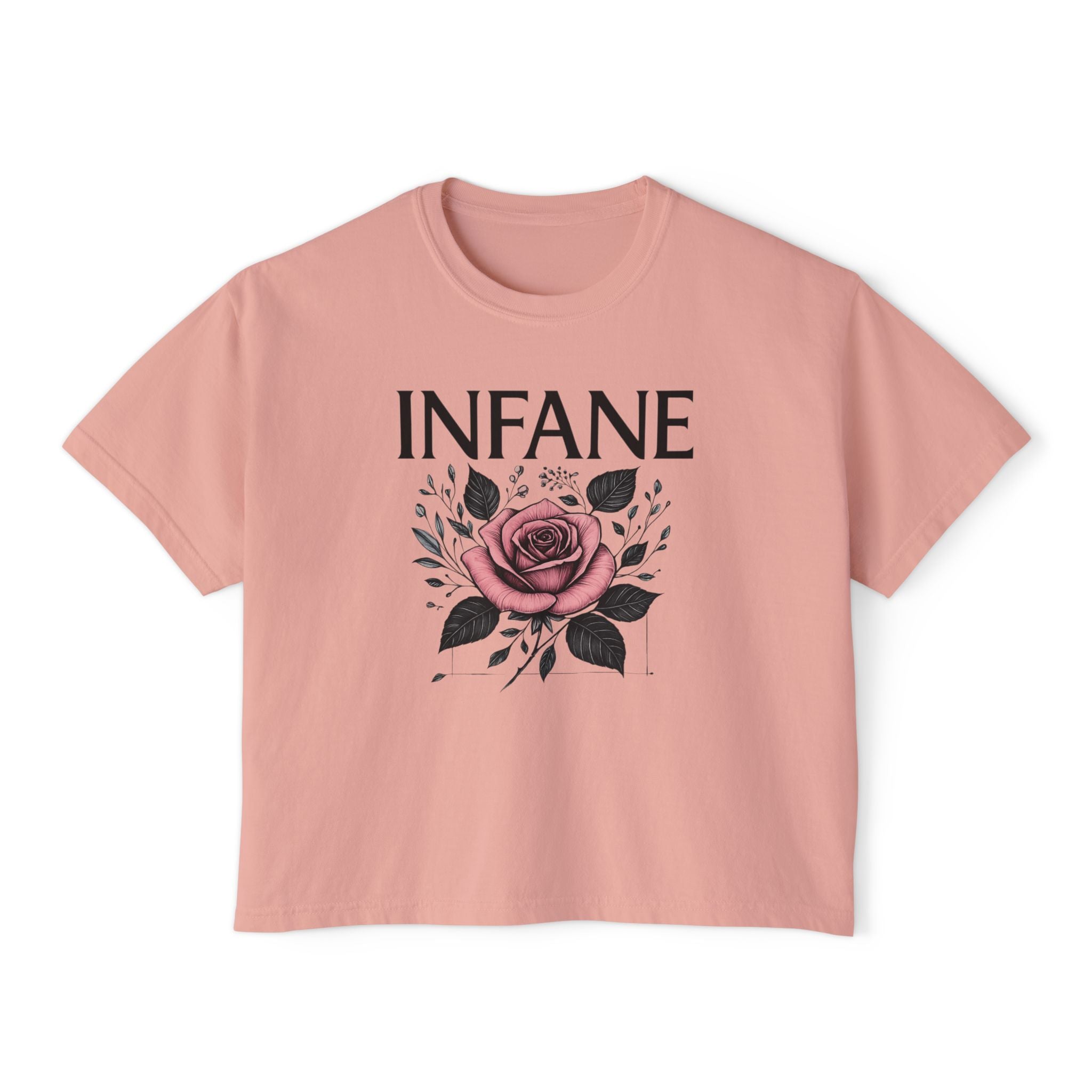 Boxy T w Floral Rosey