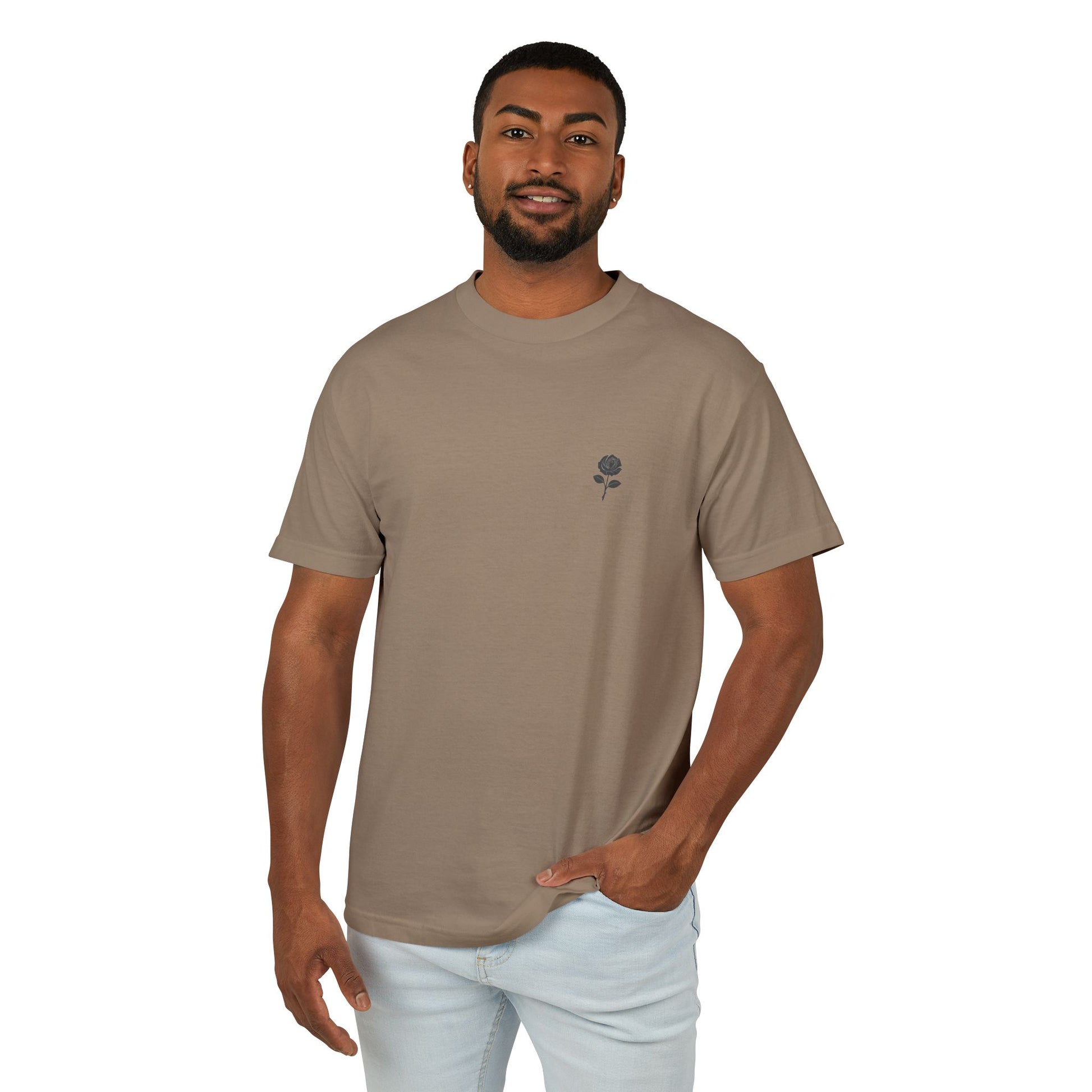 Unisex Heavyweight Cotton Rose T-shirt | Tshirt Infane