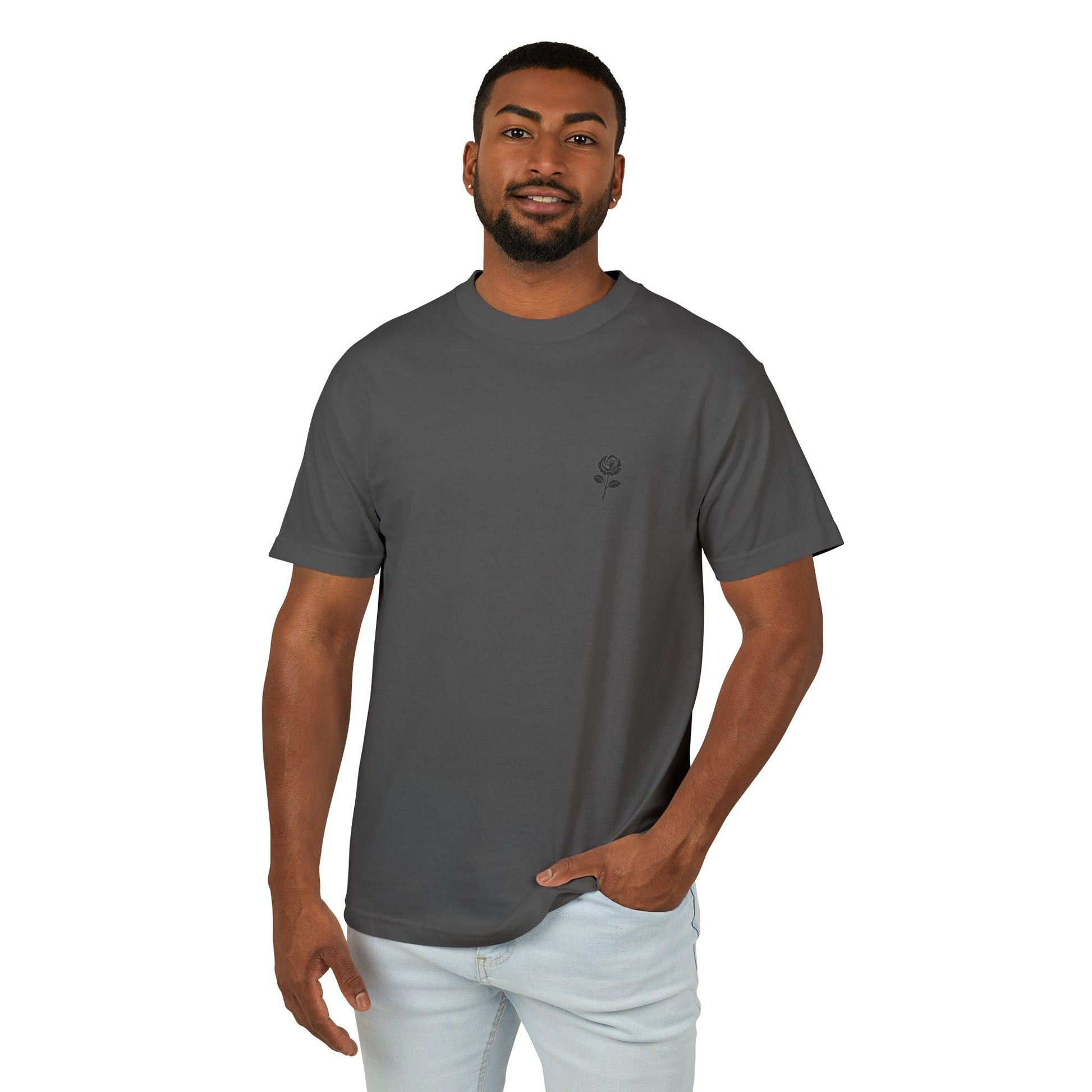 Unisex Heavyweight Cotton Rose T-shirt | Tshirt Infane