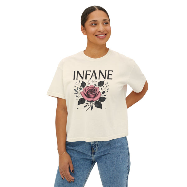 Boxy T w Floral Rosey