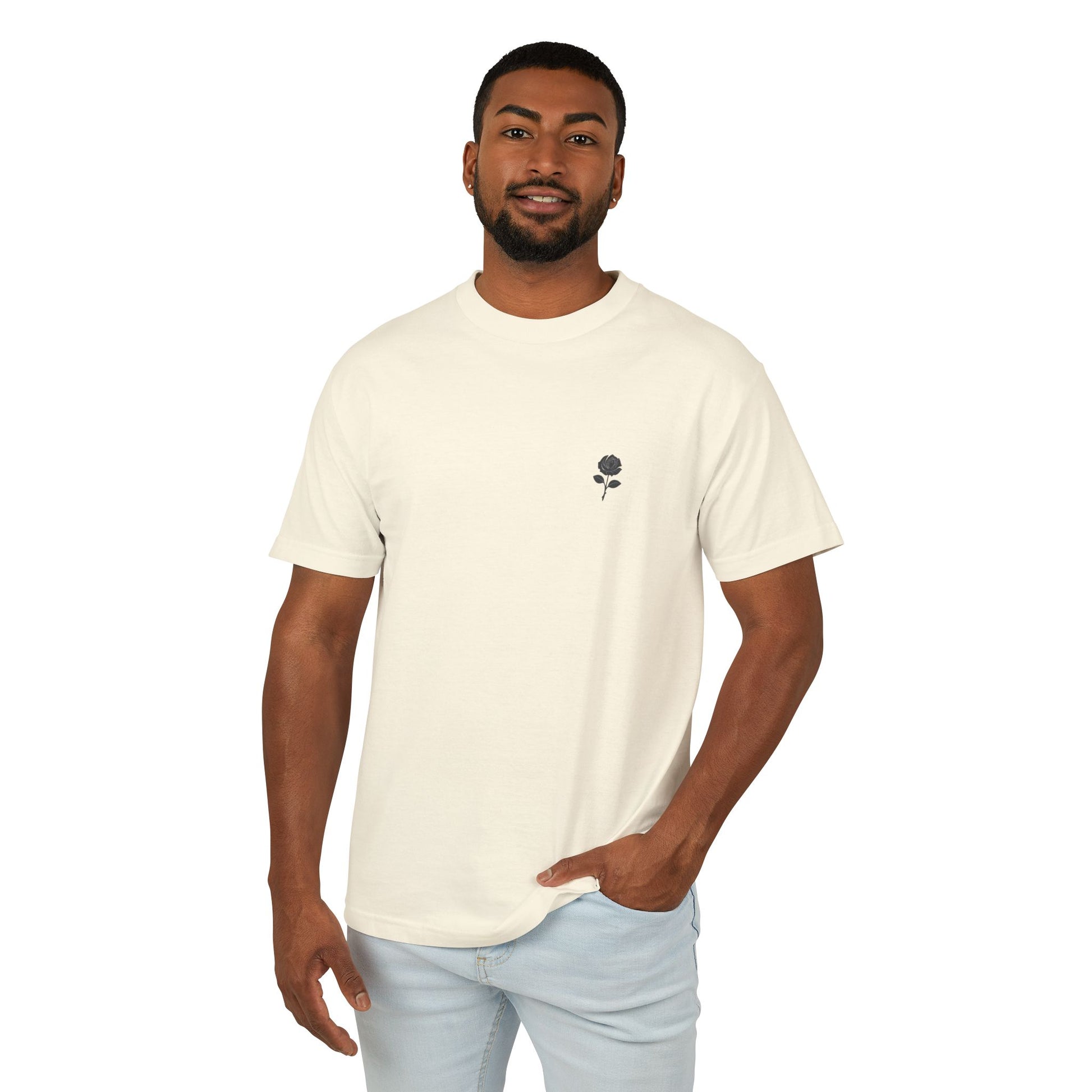 Unisex Heavyweight Cotton Rose T-shirt | Tshirt Infane
